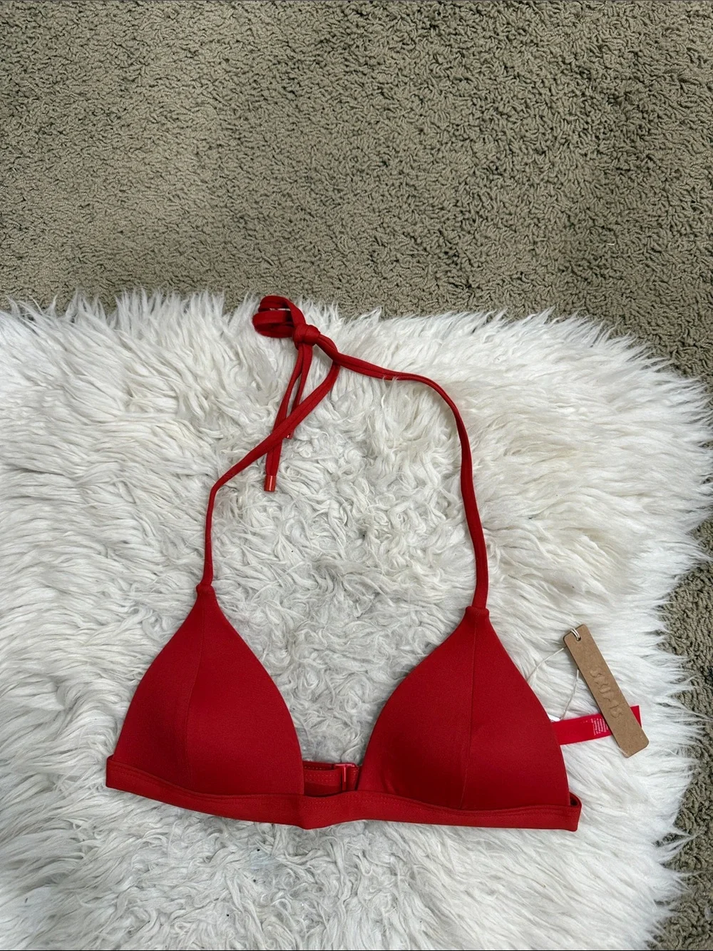 SKIMS PUSH-UP TRIANGLE BIKINI TOP IN TERRA Size Small NWT
